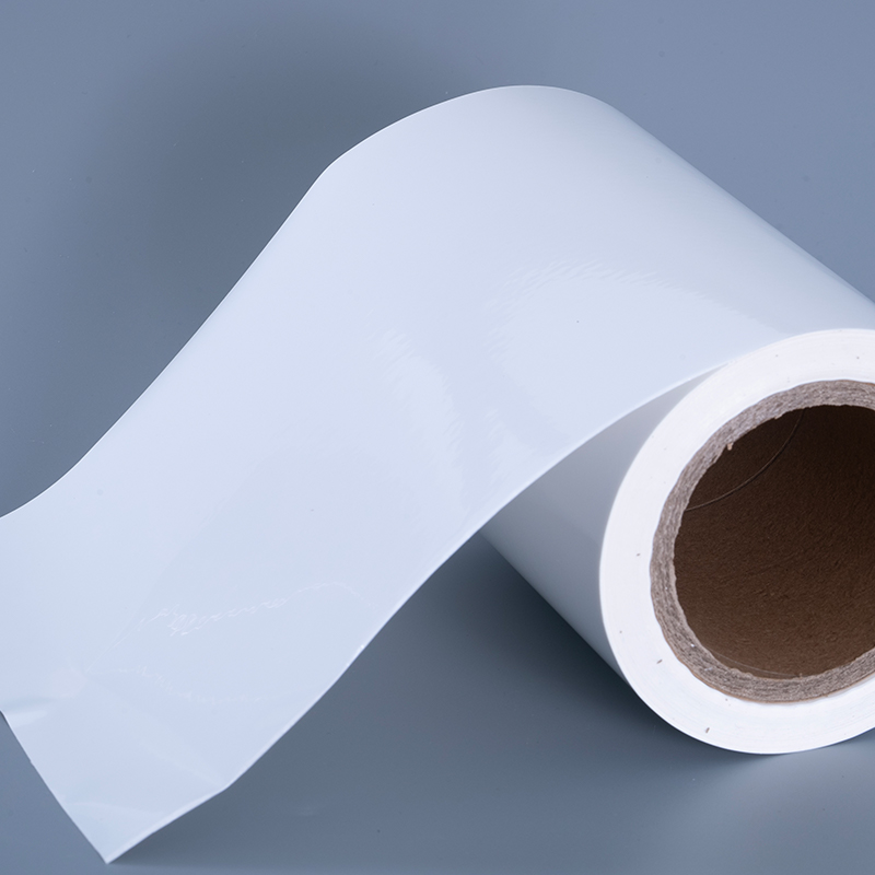 Ábhair Lipéad Scannán Vinyl Snasta PET 25mic le Rolla Jumbo greamaitheacha Aicrileach le haghaidh Priontáil Inkjet