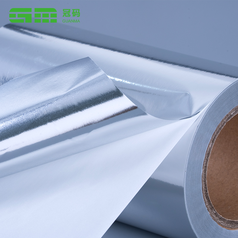 Rolla Jumbo Páipéar Greamaitheacha Féin Ghreamaitheacha 50mic Silver PP le Gliú na mBonn